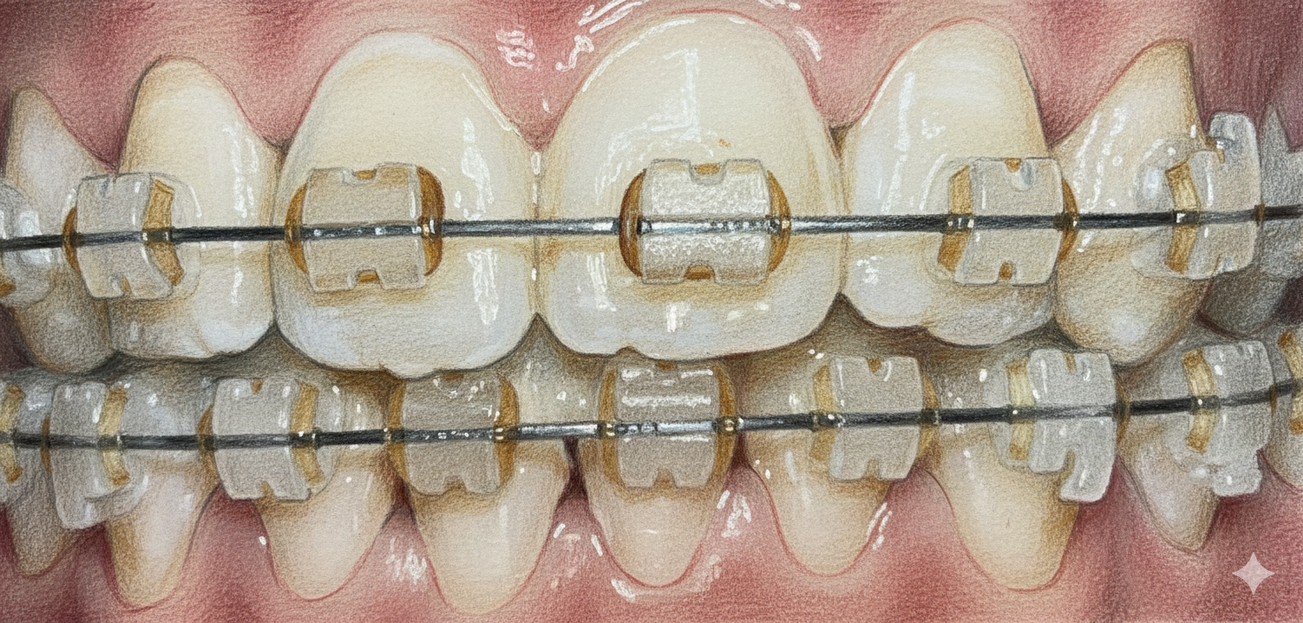 ¿Se tiñen los brackets estéticos?